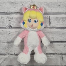 Super Mario 3D World Princess Peach Cat Costume 9" Soft Toy Plush San-Ei Pink
