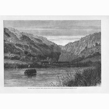 SOUTH AFRICA Fugitives Drift Buffalo River - Antique Print 1879