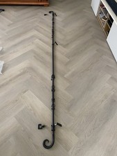Black iron curtain pole kit