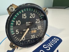 Tested fully functional AC RT-7 RT7 Seneca AIRCRAFT TACHOMETER clear markings