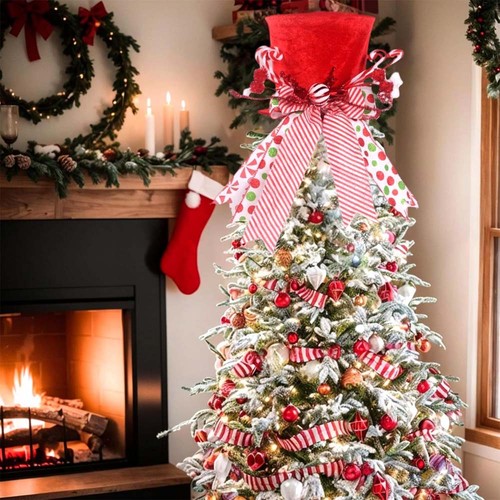 Christmas tree topper red - christmas, topper,