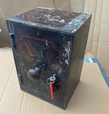 Antique Small Iron Jewellery Safe Strong Box