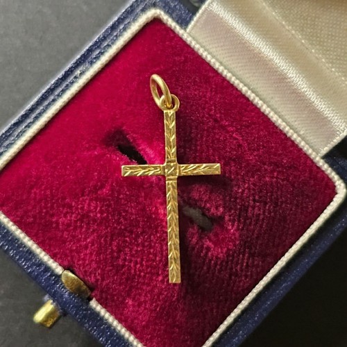 Vintage 9ct gold engraved - gold,