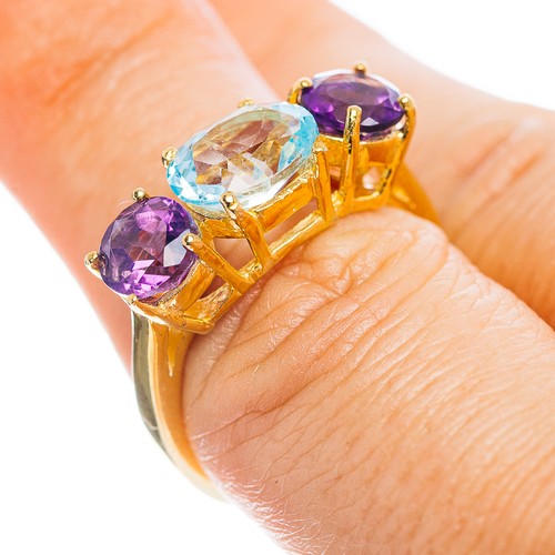 Blue topaz amethyst - blue,