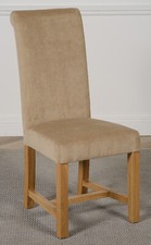 Washington Beige Fabric Dining Chairs | Dining Chairs with Braced Oak Legs
