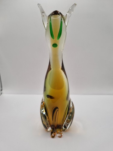 Large glass cat vintage - large,