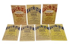 VTG 1949 FOLD-O lot Of 7 Opened Folded Cover Mount Stamp Hinges Fold-O-Hinge Co 