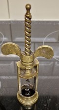 ANTIQUE Corkscrew Farrow & Jackson Type Brass Wing Nut Corkscrew Working Patina