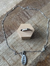 Sterling Silver Ring And Chain With Small Silver Ingot Pendant