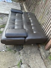 Brown Faux Leather Sofa Bed