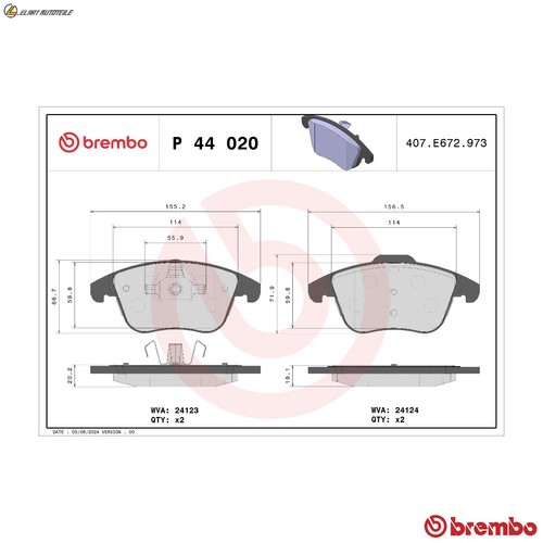Brake pad set - pad, p