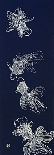 Ryukin goldfish tenugui cotton - goldfish,