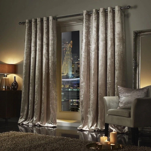 Crushed velvet curtains pair - velvet,
