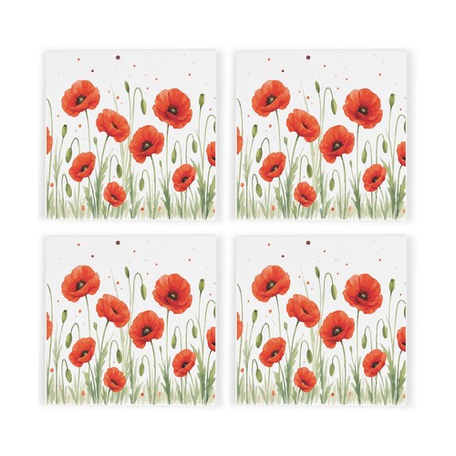 Summer poppies glass drinks - glass,