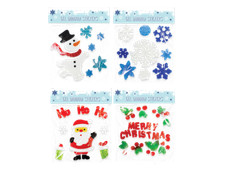 Christmas Gel Window Stickers Various Designs Decoration Xmas Snowman Santa