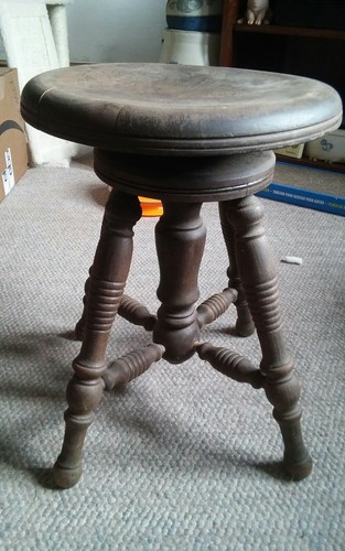 Antique piano stool spindle - piano,