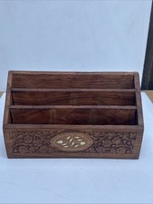 Hand Carved Wooden Letter Rack