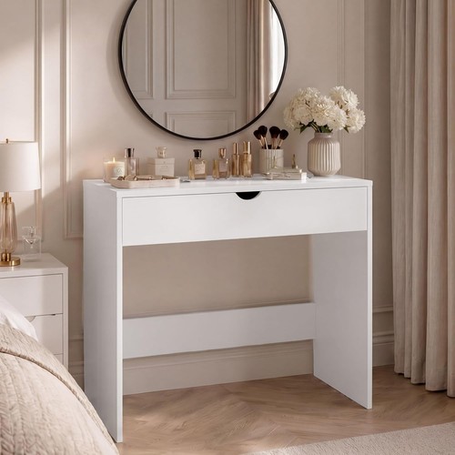 White wooden dressing table - wooden,