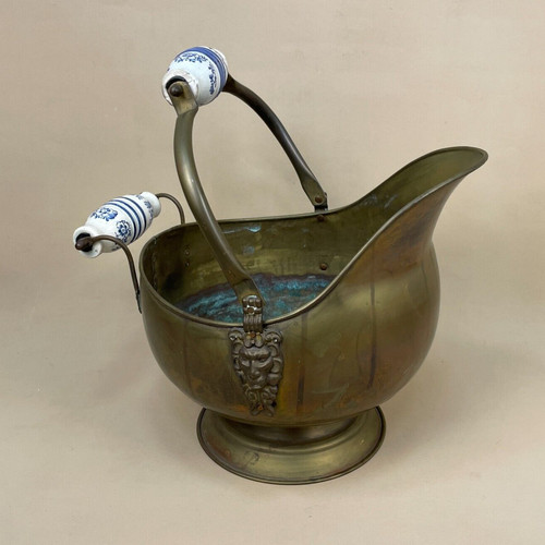 Antique metal gold brass coal - gold,
