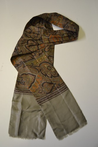 Brown silk men cravat - brown,