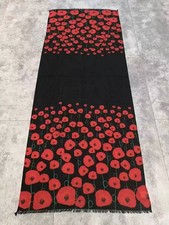 Pretty Poppy Floral Print Scarf Light Wight  Shawl Wrap