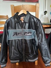 avirex leather jacket - black - brand new  - large 