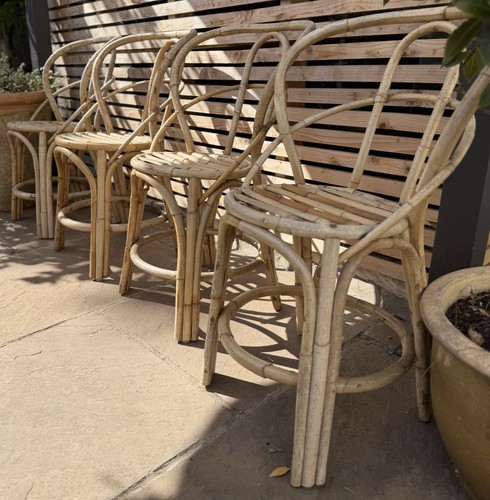 Set vintage bamboo chairs - vintage,