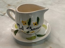 Toni Raymond vintage 1960's small mint sauce jug & under plate. Made in Devon.