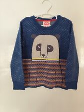 Tootsa MacGinty Kids Unisex Blue Multicoloured Bear Print Jumper 4-5 Years