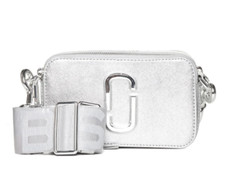 MARC JACOBS DMT ZIPPED SNAPSHOT SILVER CROSS BODY BAG £350 #B7