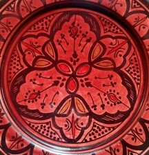 FRUIT BOWL / SERVING BOWL Deep Red Heavy Ceramic  25.5 cm diameter X 6 cm deep