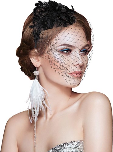 Aster 1920s fascinator mesh - 1920s,