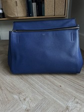Celine Cobalt Blue Edge Leather Top Handle Bag Purse