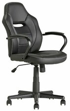 Used Argos Home Faux Leather Mid Back Gaming Chair - Black - OE83