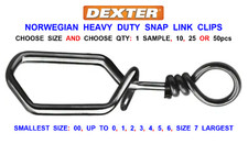 DEXTER: NORWEGIAN HEAVY DUTY SNAP LINK CLIPS BOAT SEA FISHING LINE RIG LURE LINK