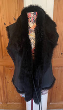 Sheepskin Toscana gilet size 16-18 Black shearling sheepskin  leather