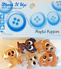 PLAYFUL PUPPIES 7687 Dress It Up Buttons Animals Dogs Crafts Cake-making
