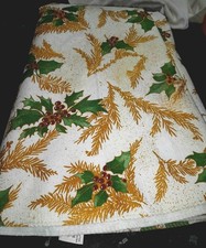 Luxury Christmas Printed Vinyl & Polyester Round Table Cloth 180cm Diameter VGC