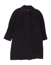 AQUASCUTUM Womens Overcoat UK 18 XL Black Wool CW07