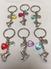 6 Ice Skate Keyrings And Heart