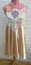 Vintage M&S St Michael Satin Night Dress UK 16S Babydoll Lingerie Glossy Lace