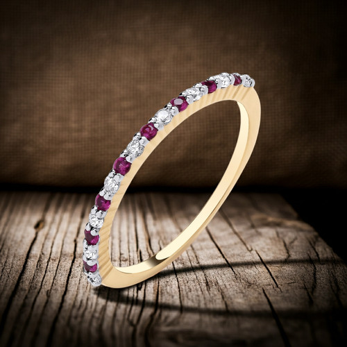 18ct gold ruby eternity ring - 18ct,