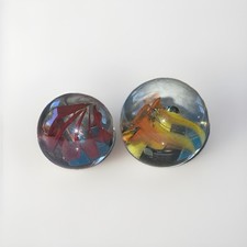 2 Giant Cat Eye Marbles, Clear