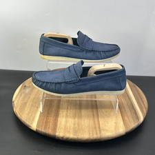 Ask The Missus Men Navy Nubuck Loafers UK Size 10 EU 44 Slip On Casual Shoes