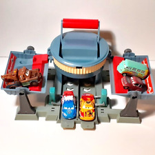 Disney Cars Action Shifters Flo's V8 Café Dragstrip Race Track Playset + 5 Cars