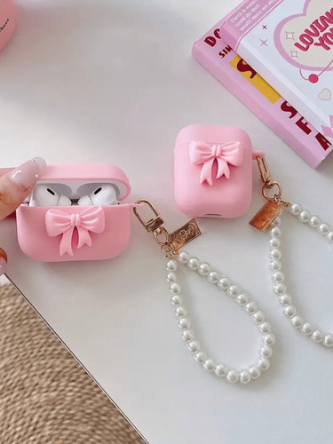 Pink bow airpods - bow,