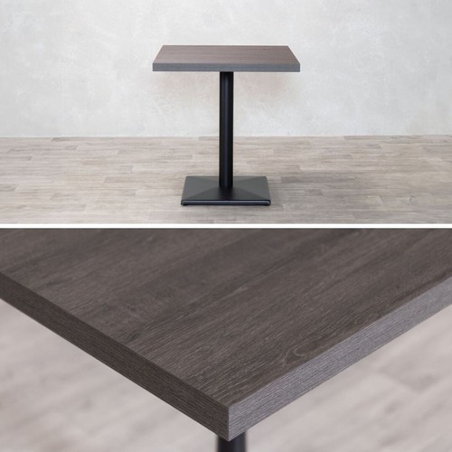Grey oak cafe table - oak, dining