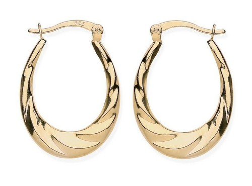 9ct gold silver oval - 9ct,