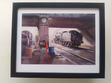 David Weston print 'Outside The Shed' B1 Class Locomotive Steam Train FRAMED