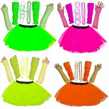NEW WOMENS NEON UV TUTU GLOVES